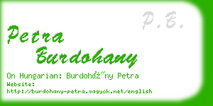 petra burdohany business card